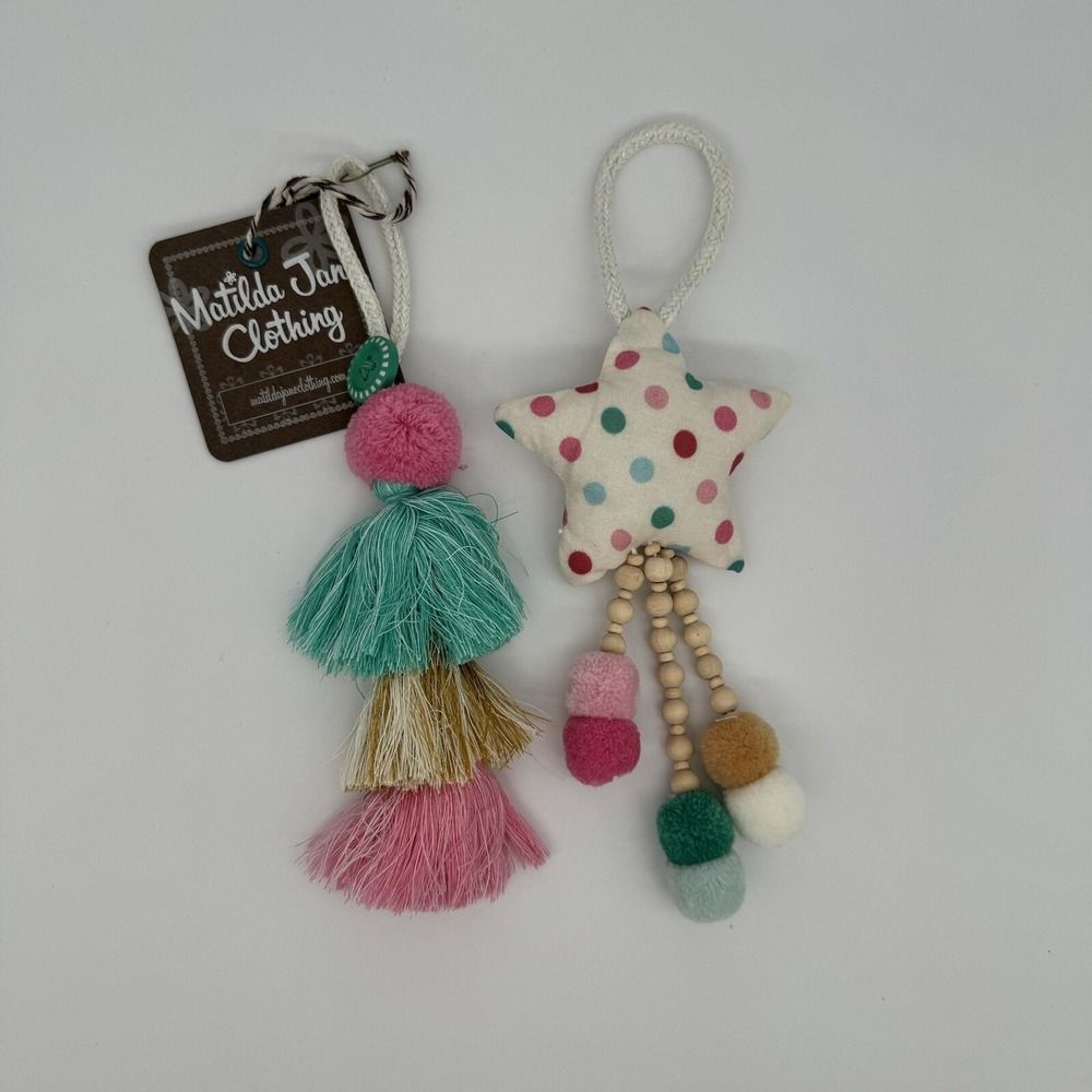 Matilda Jane‎ Tassel 2 pack Set Gifting Tags Ornaments Charm Pom Star Boho